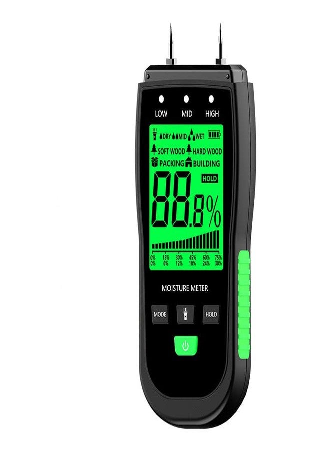 PRECISE PIN TYPE WOOD MOISTURE METER WITH BACKLIGHT & HIGH MEASURING RANGE 6-99% - Image 1